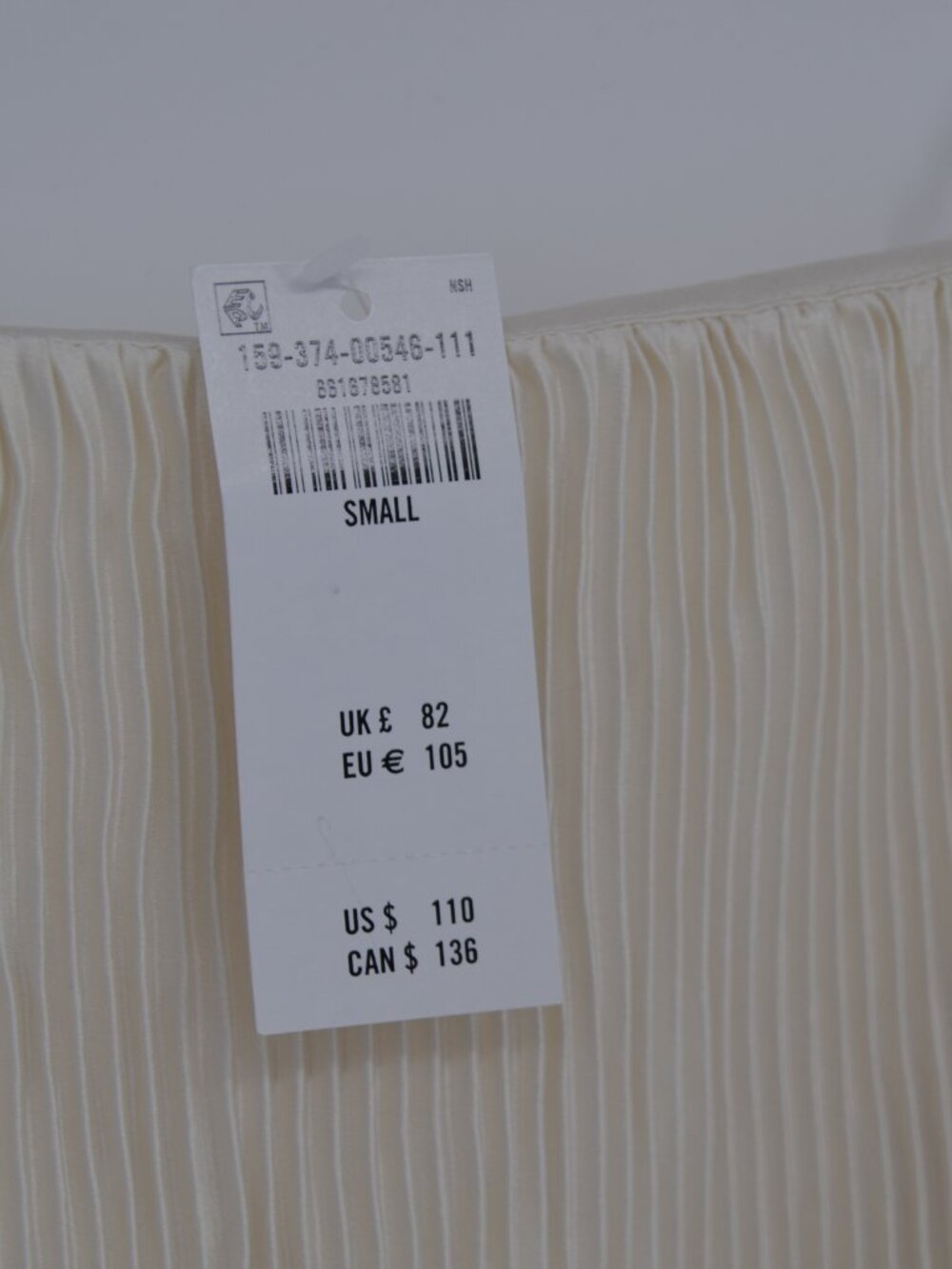Abercrombie & Fitch The A&F Giselle Faux Pearl Pleated Mini Dress White S - Picture 8 of 8
